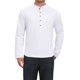 thumbnail image 5 of INSPIRE CHIC Camiseta Henley de Algodón para Hombre de Manga Larga con Botones Pullover Básico Tallas S Blanco, 5 of 6