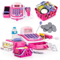 Caja Registradora De Juguetes Prextex Grocery Store Con Escáner Y Tarjetas