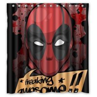 Pinghai - Cortina De Ducha Deadpool Con Ganchos (167 X 183 Cm)
