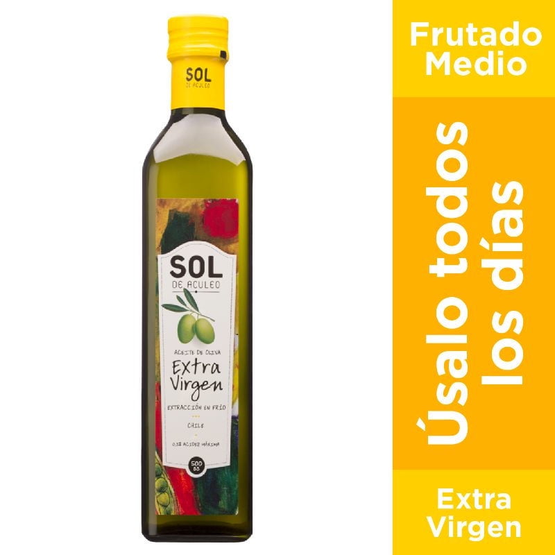 Aceite Oliva Extra Virgen Botella 500 ml Sol de Aculeo