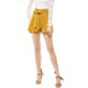 thumbnail image 2 of INSPIRE CHIC Pantalones Cortos Elegantes de Mujer con Lazo Autoadherente, Cintura Alta Tipo Bolsa de Papel, Plisados, XL Amarillo, 2 of 8