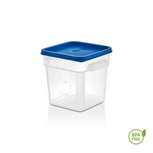 Imahe - Recipiente Cuadrado Polipropileno 3.8 Lts Con Tapa Azul