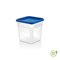 Gastroplast - Recipiente Cuadrado Polipropileno 3.8 Lts Con Tapa Azul