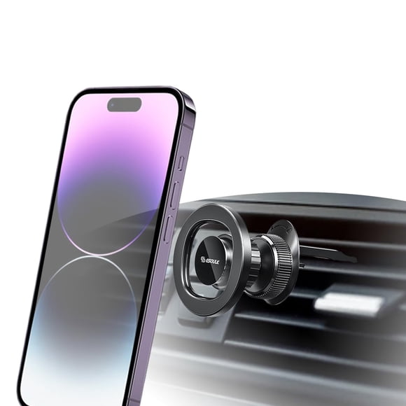 Soporte Magnético para Celular Esoulk con Clip para Rejilla de Aire y Rotación 360°