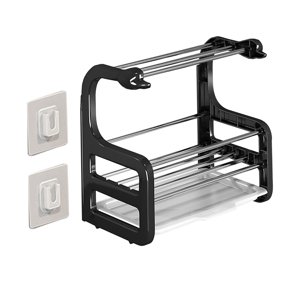 Magideal - Escurridor De Platos, Soporte Para Esponja De Cocina Con Bandeja De Goteo, Estante Para Trapos, Estante Para Esponja Para Toalla, Paño De Cocina, Paño Montado En La Pared