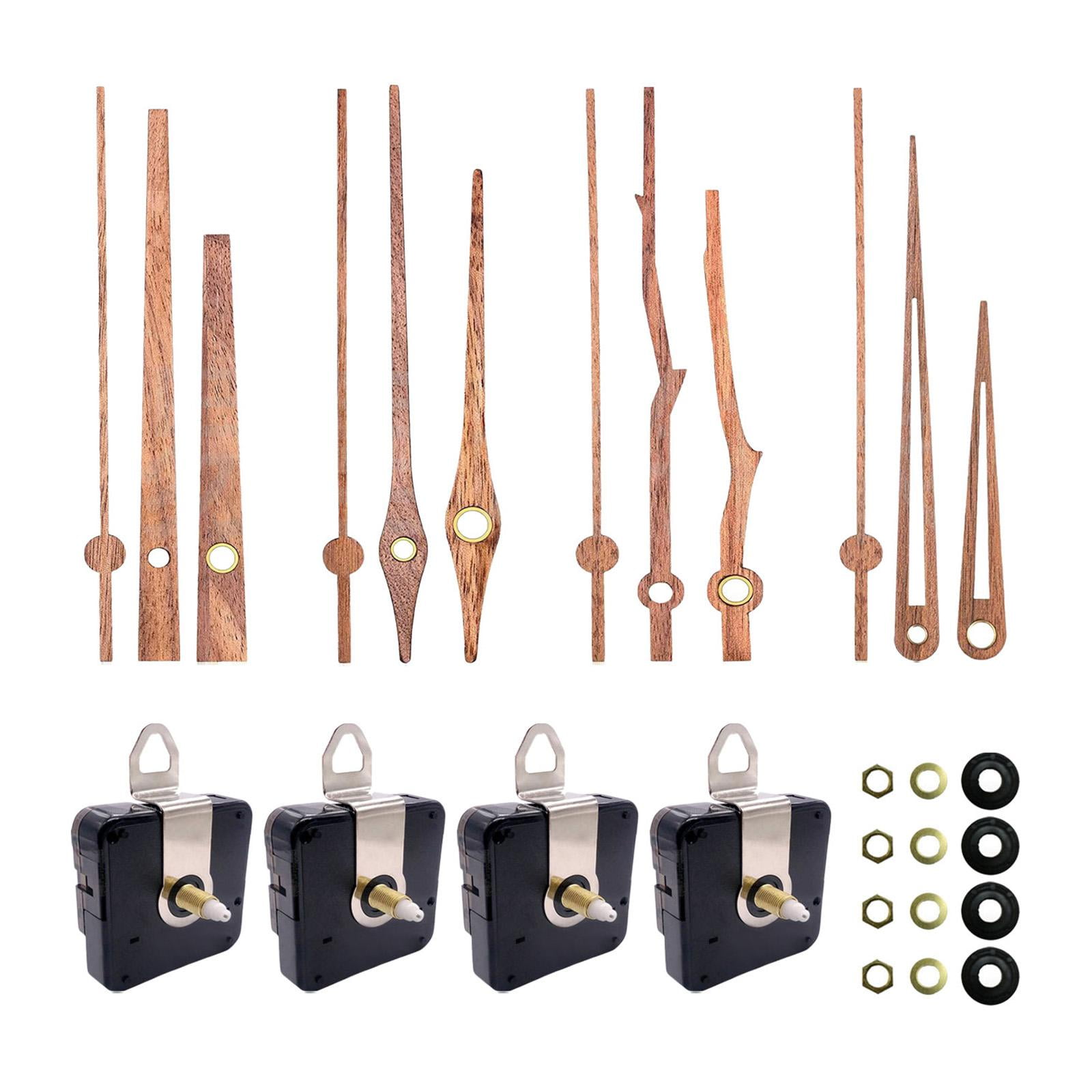 Bothyi - Movimiento De Reloj De 4 Piezas Y Manecillas De Reloj De Madera De Nogal Premium Para Reloj De 12 Pulgadas