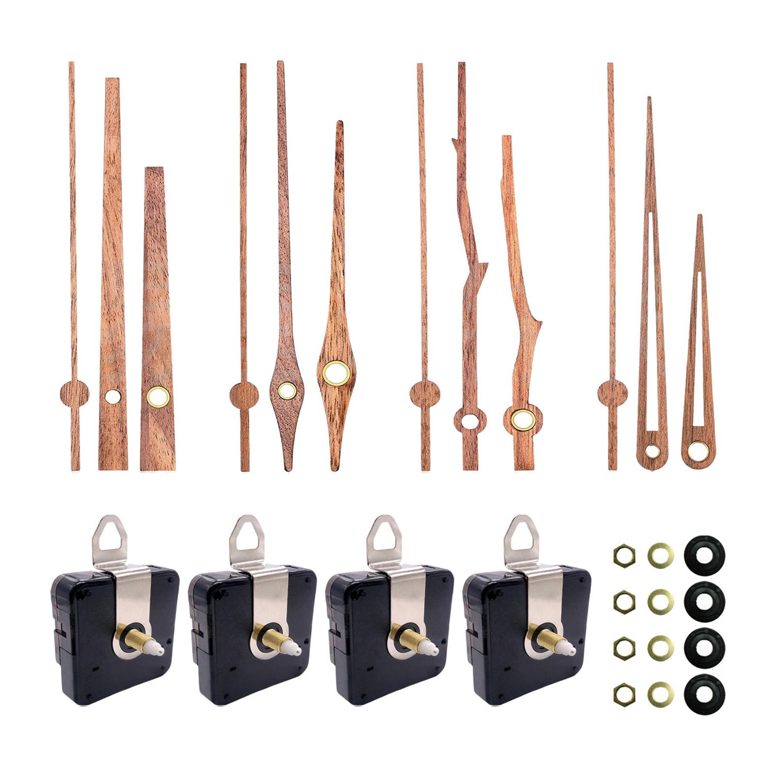 Bothyi - Movimiento De Reloj De 4 Piezas Y Manecillas De Reloj De Madera De Nogal Premium Para Reloj De 12 Pulgadas
