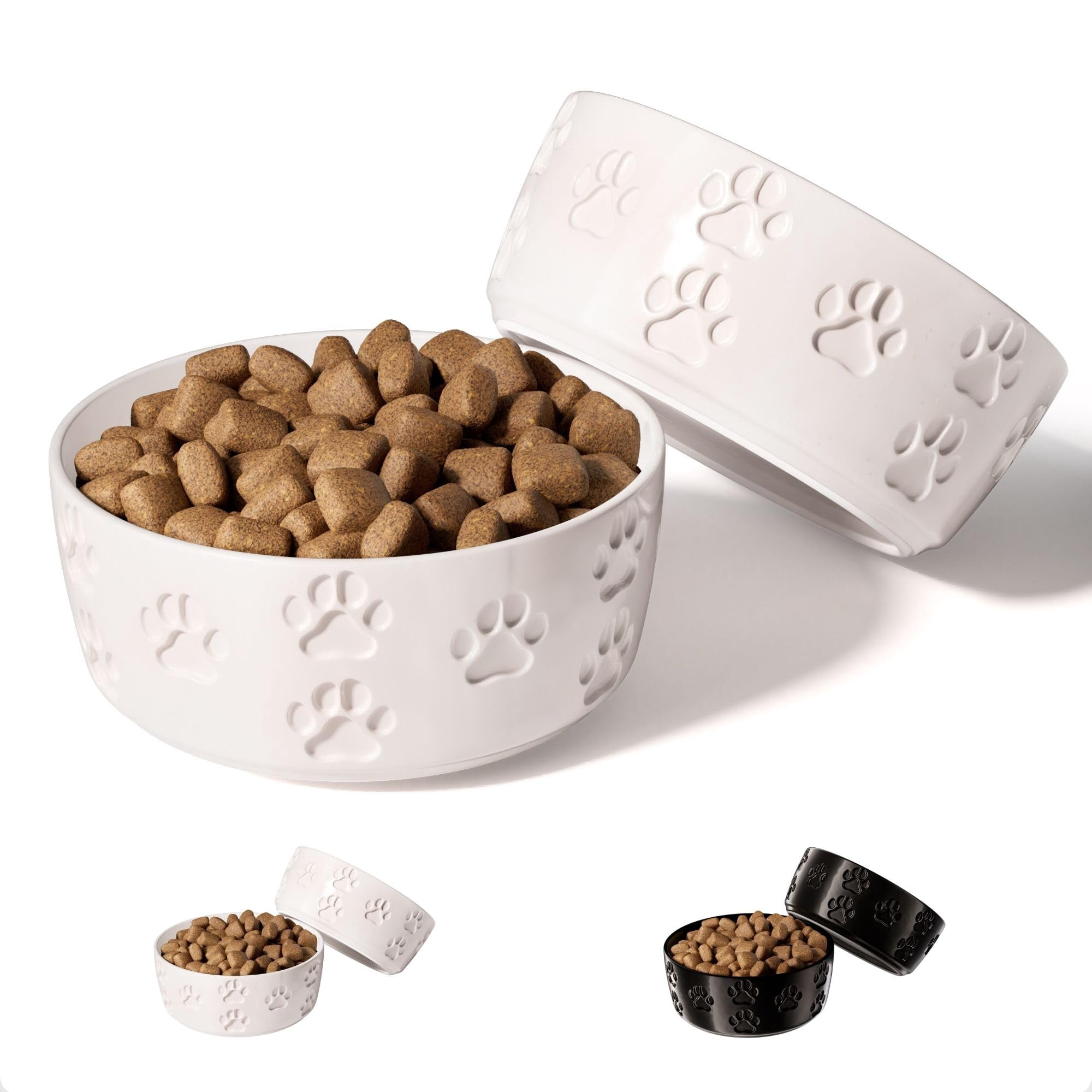 Juego De Cuencos De Cerámica Para Perros Hb Design Co. Para Perros Pequeños, 2 Tazas