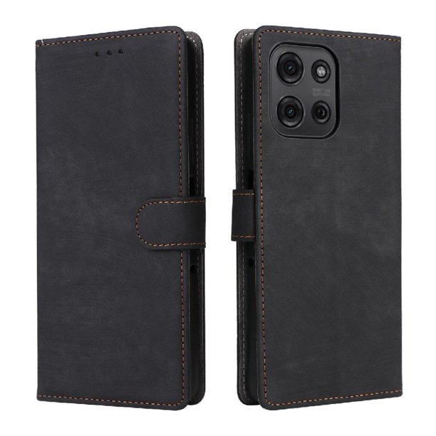 Funda Billetera para Motorola MOTO G75 5G con Soporte - Cartera de Cuero con Ranuras Negro