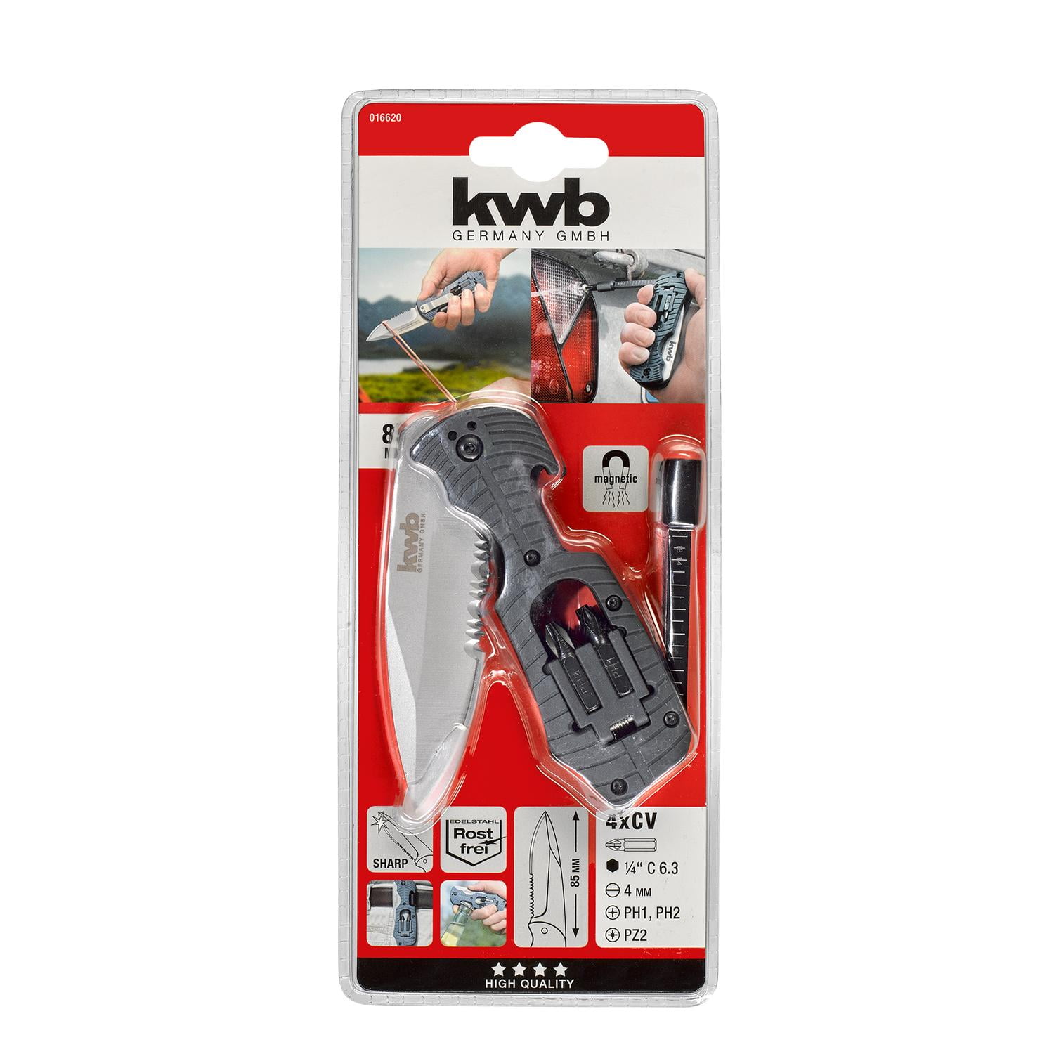 Cuchillo Plegable + Portapuntas Acero Ph Kwb 49016620 Negro