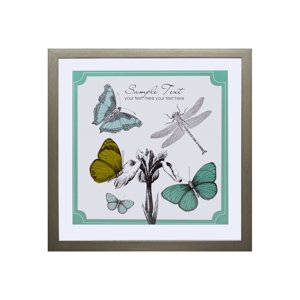 Ronda - Cuadro Lamina Mariposa Libélula 50X50 Cm