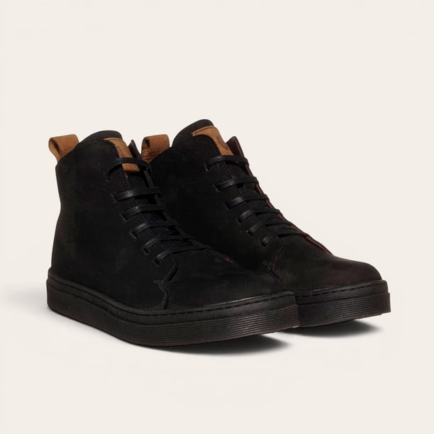 Zapatilla Altas de Cuero Manquehue OLKI - Negra/Negra negro 41