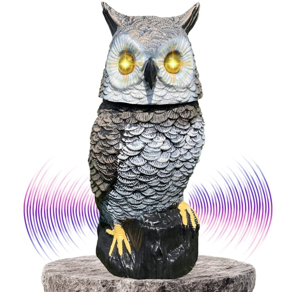 Búho solar Owlery café con detector de movimiento y ojos parpadeantes
