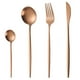 thumbnail image 1 of Juego de cubiertos de 16 piezas con acabado satinado, para 4 personas, incluye cuchillos, tenedores y cucharas, de acero inoxidable de primera calidad para cocina, apto para lavavajillas., 1 of 5