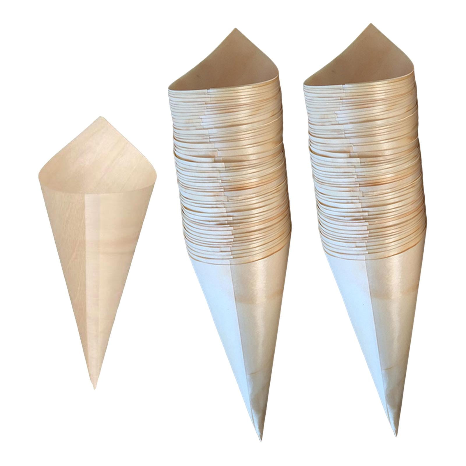 Magideal - 100x Conos De Comida Soporte De Cono De Helado Desechable Conos Pequeños De Palomitas De Maíz Cono Para Servir Conos De Degustación De Alimentos Conos 17cmx24cm