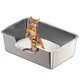 thumbnail image 1 of Caja de arena para gatos Tondid 45x35x15 cm Acero inoxidable plateado de entrada baja, 1 of 8