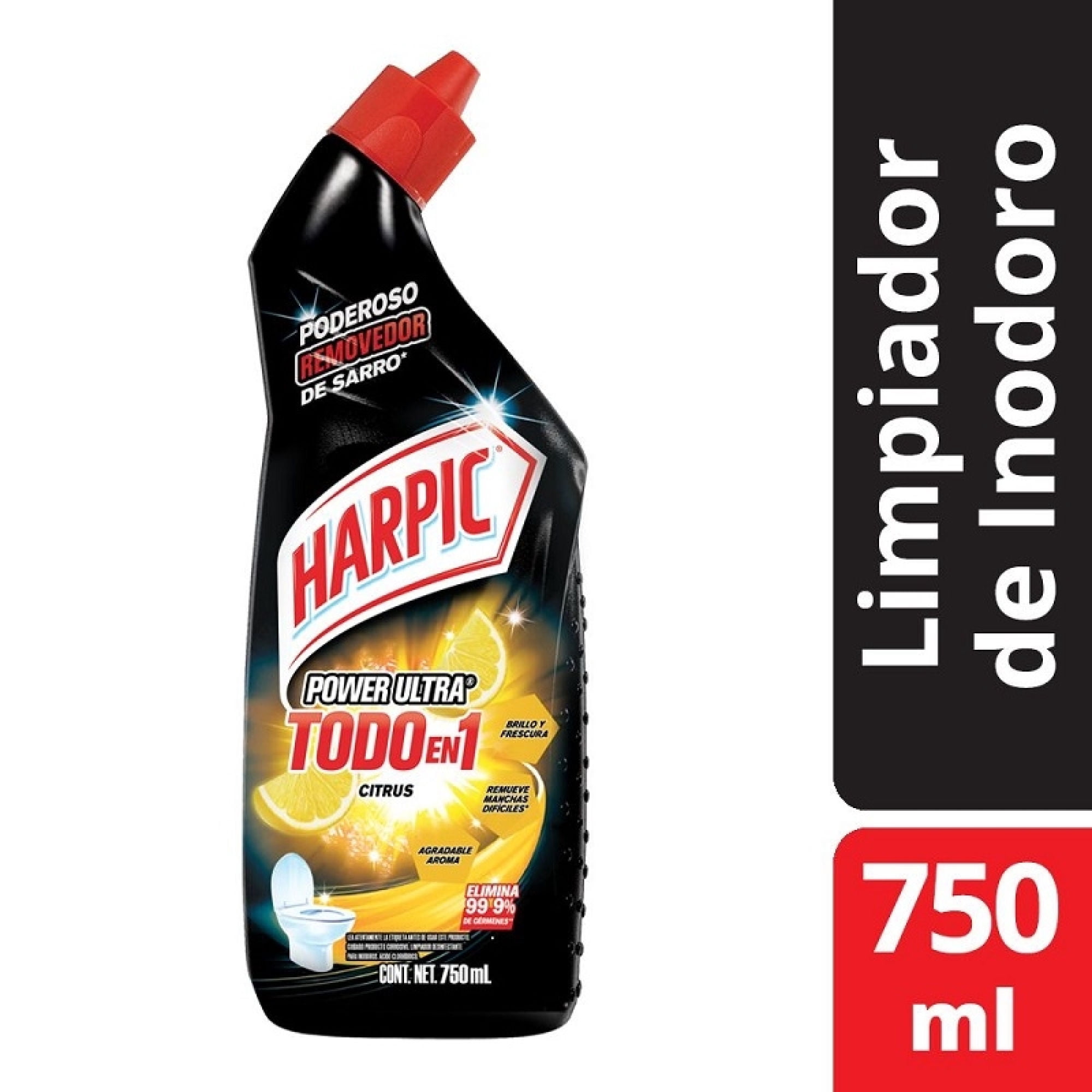 Limpiador Baño Inodoro Líquido Max Power Citrus Botella 750 ml Harpic