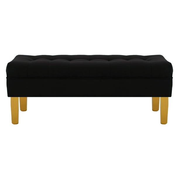 Banqueta Wood 2c Felpa 01 Negro