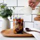 thumbnail image 5 of Vaso de vidrio Fancyfams de 470 ml con tapa de bambú y pajilla de acero inoxidable, 5 of 6