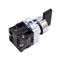 Magideal - Interruptor Selector Momentáneo, Interruptor Selector Giratorio Momentáneo, 2 No, 3 Posiciones, Mango Largo, Orificio De Montaje De 22 Mm, Fácil De In