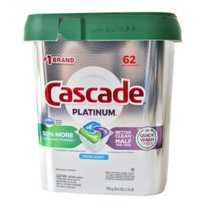 Detergente Para Lavavajillas Platinum Capsulas Fresh 62 Capsulas - Cascade