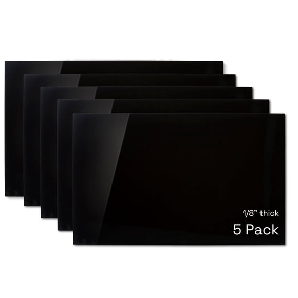 Hojas de Acrílico Proofgrade Negro Glowforge 5 Hojas 30x50 cm
