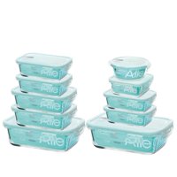 Set 10 Contenedores Recipientes Hermeticos Allegra Vidrio