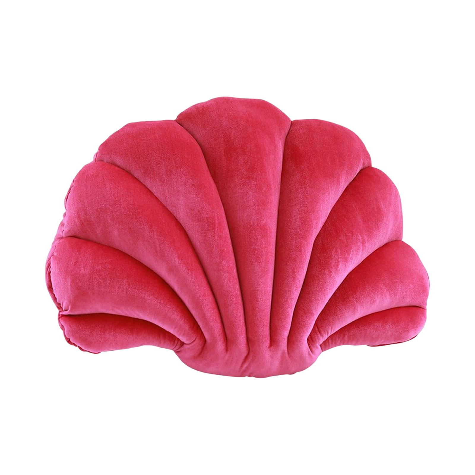 Bothyi - Cojín Decorativo De Concha Marina Cojín De Concha Cojín Regalo De Cumpleaños Linda Rosa Roja