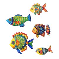 Bothyi - 5 Esculturas De Pared De Pez Para Decoración De Habitación Con Temática De Playa Para El Hogar Y La Sala De Estar.