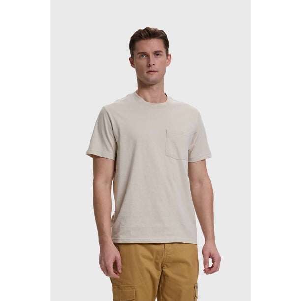 Polera Hombre Básica Con Bolsillo Beige - ll