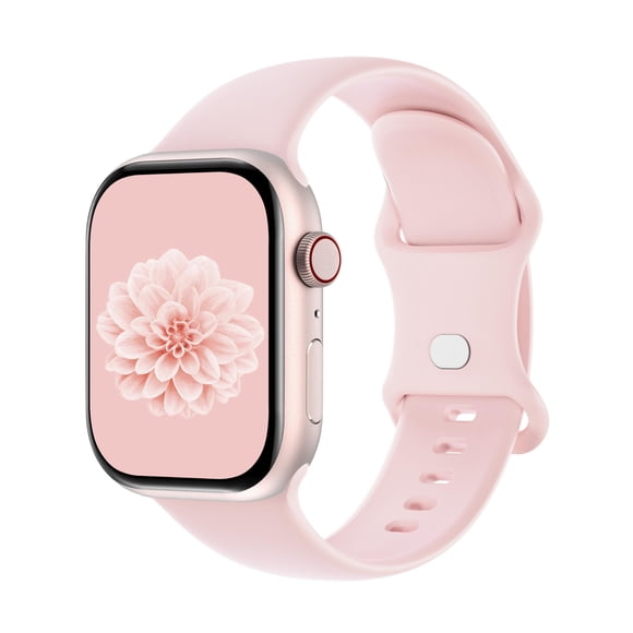 Correa de silicona Aegce para Apple Watch 41 mm/40 mm rosa claro S/M