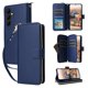 thumbnail image 5 of Funda Cartera con Cremallera y Correa para Samsung Galaxy A24 4G Soporte y Tarjetero Azul, 5 of 6