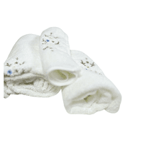 Genérico - Juego 3 Toallas (Visita, Manos, Baño) Bordadas Color Blanco Royal Touch Floral