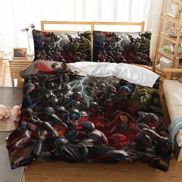 The Avengers Thanos Quilt Duvet Cover Set Bed Linen Children Soft3-Piece Bedding Set