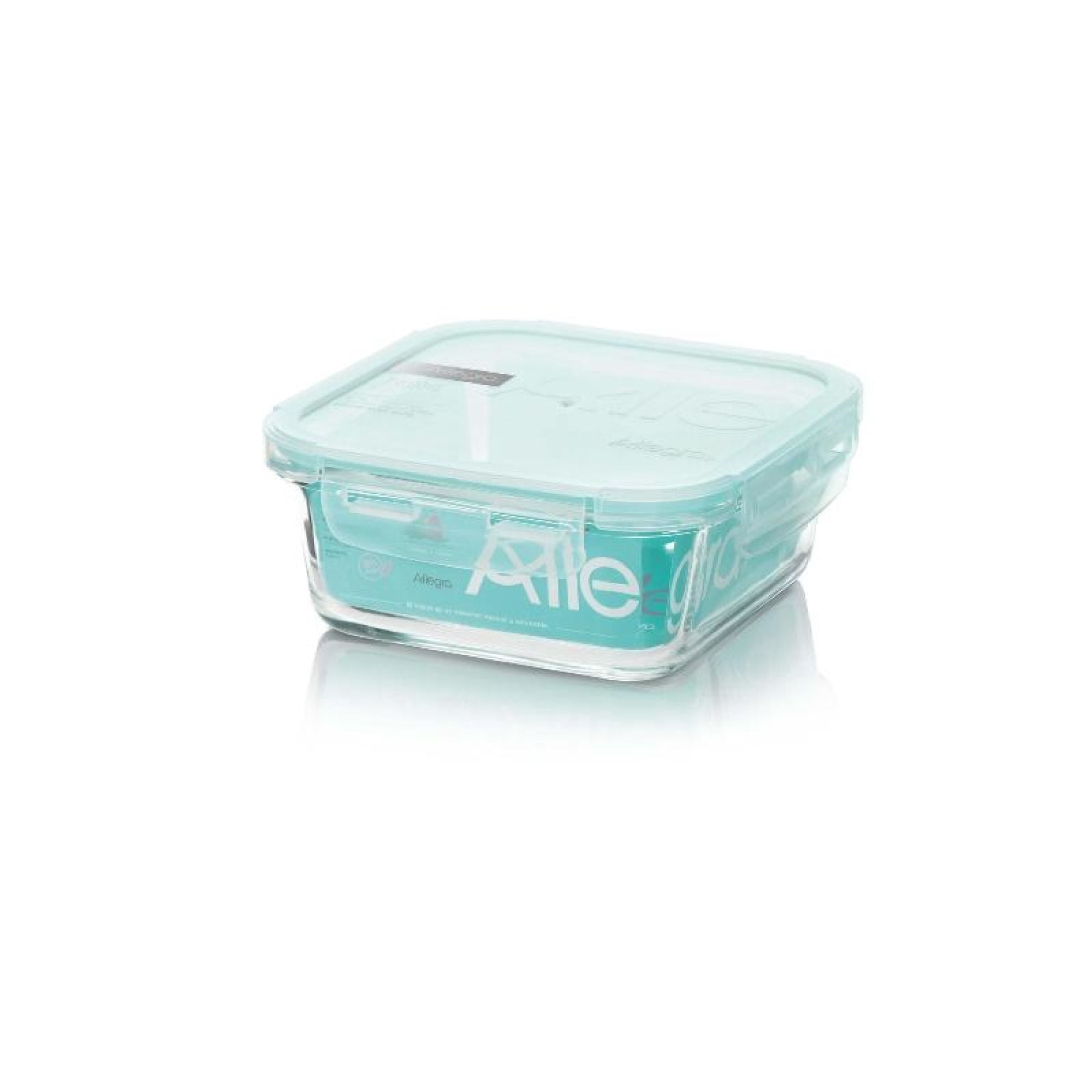 Hermético Vidrio Cuadrado 380ml 1 Pieza Transparente 1 Un. Allegra