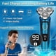 thumbnail image 3 of Maquinilla de afeitar eléctrica para hombre, nueva versión mejorada, inalámbrica, recargable, rotativa 3D, para uso en seco y húmedo, resistente al agua, ideal como regalo para marido, padre o novio,, 3 of 5