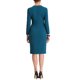 thumbnail image 3 of INSPIRE CHIC Vestido ajustado de mujer con peplum, atuendo de maestra para el regreso a clases, cuello redondo, manga larga, vestido de trabajo de cintura alta, midi, azul lago XS, 3 of 6