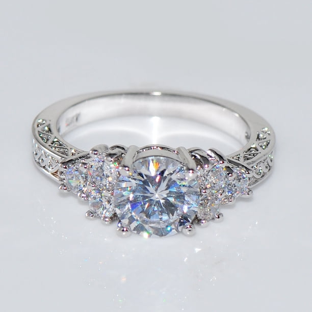 Stunning 18k Gold Plated Promise Ring with Sparkling Zircon Inlay - Perfect for Engagement, Wedding, and Evening Parties
