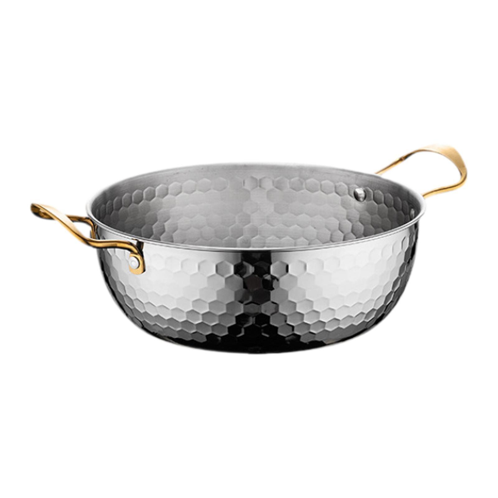 Bothyi - Olla De Ramen De Corea, Olla Para Mariscos Para El Hogar, Para Restaurante, Camping, Picnic, Plata, 18Cm