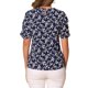 thumbnail image 3 of INSPIRE CHIC Blusas de Mujer con Fruncido Cuello Redondo Manga Corta Camisa Floral Azul Oscuro Blanco M, 3 of 6