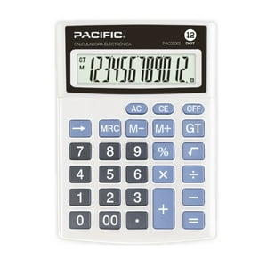Calculadora Electrónica Pacific 12 Dígitos Pac01001 Gris