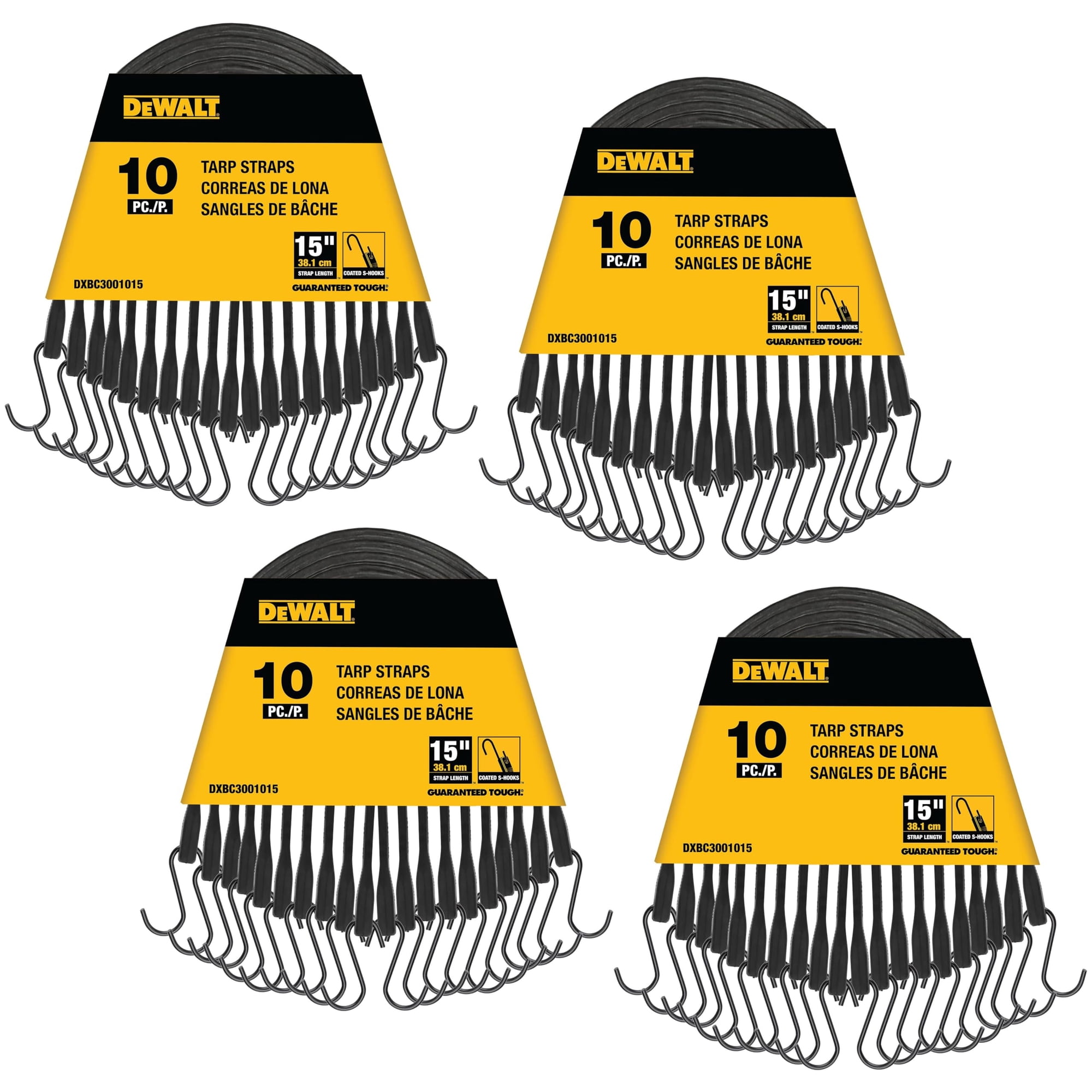 Cintas De Lona De Goma Dewalt Dxbc3001015-40 Negras, 15 Cm, Paquete De 40