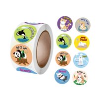 Magideal - Pegatizas De Animales De 500 Veces Calcomanías De Animales De Animales Extraíbles 1 '' Pegatinas De Decoración De Regalos De Cáscara Y Palo Para Salón A