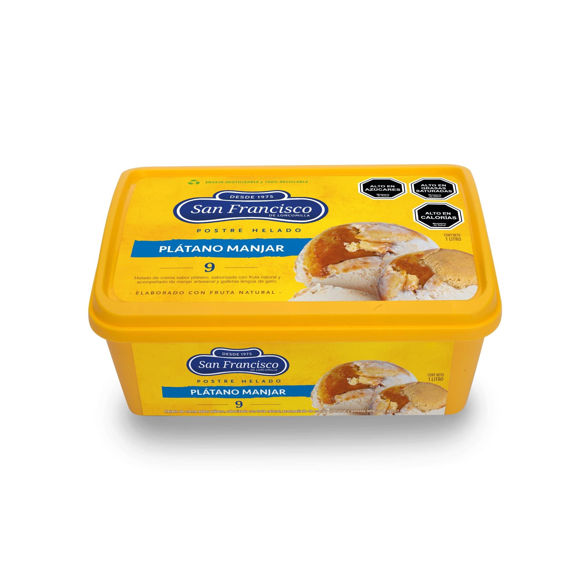 Helado Plátano Manjar Cassata 1 L San Francisco