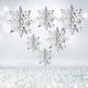 thumbnail image 5 of Guirnalda colgante CCINEE 3D con forma de copo de nieve plateado, 12 unidades, Navidad, 5 of 7
