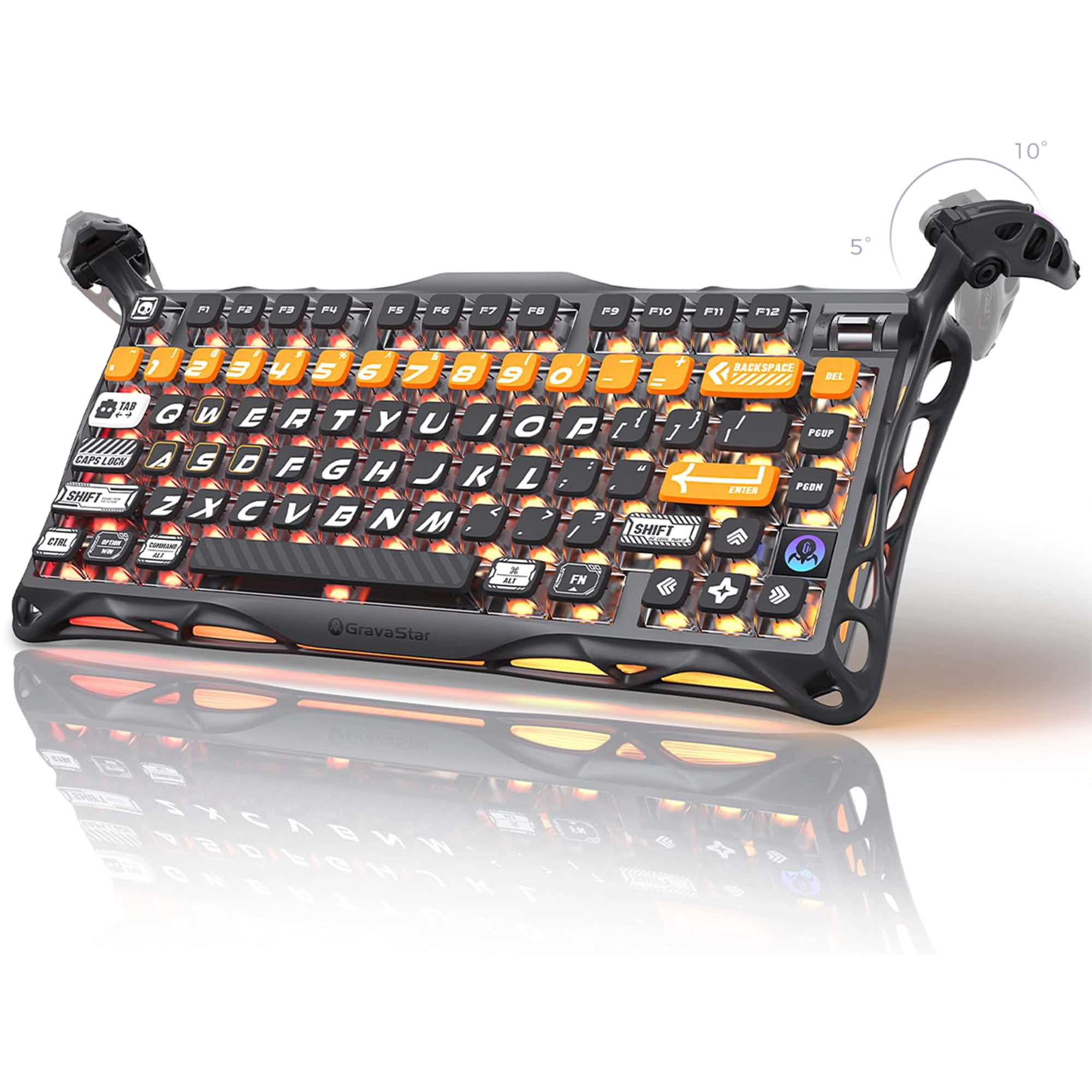 Gravastar Mercury K1 Pro Teclado Mecánico Inalámbrico 75%, Rgb