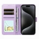 thumbnail image 5 of Funda Cartera para iPhone 16 Perro Cachorro Grabado con Tarjetas Soporte Correa Morado, 5 of 6