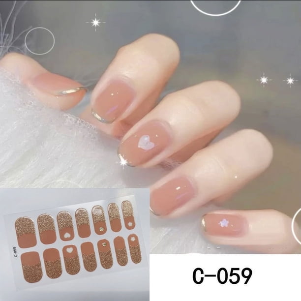 Y2K Spring Summer Nail Strips 3D Fashion Nail Strips Full Wraps Nail Polish Sticker Self Adhesive Nail Art Decal Strip For Women Nail Art DIY