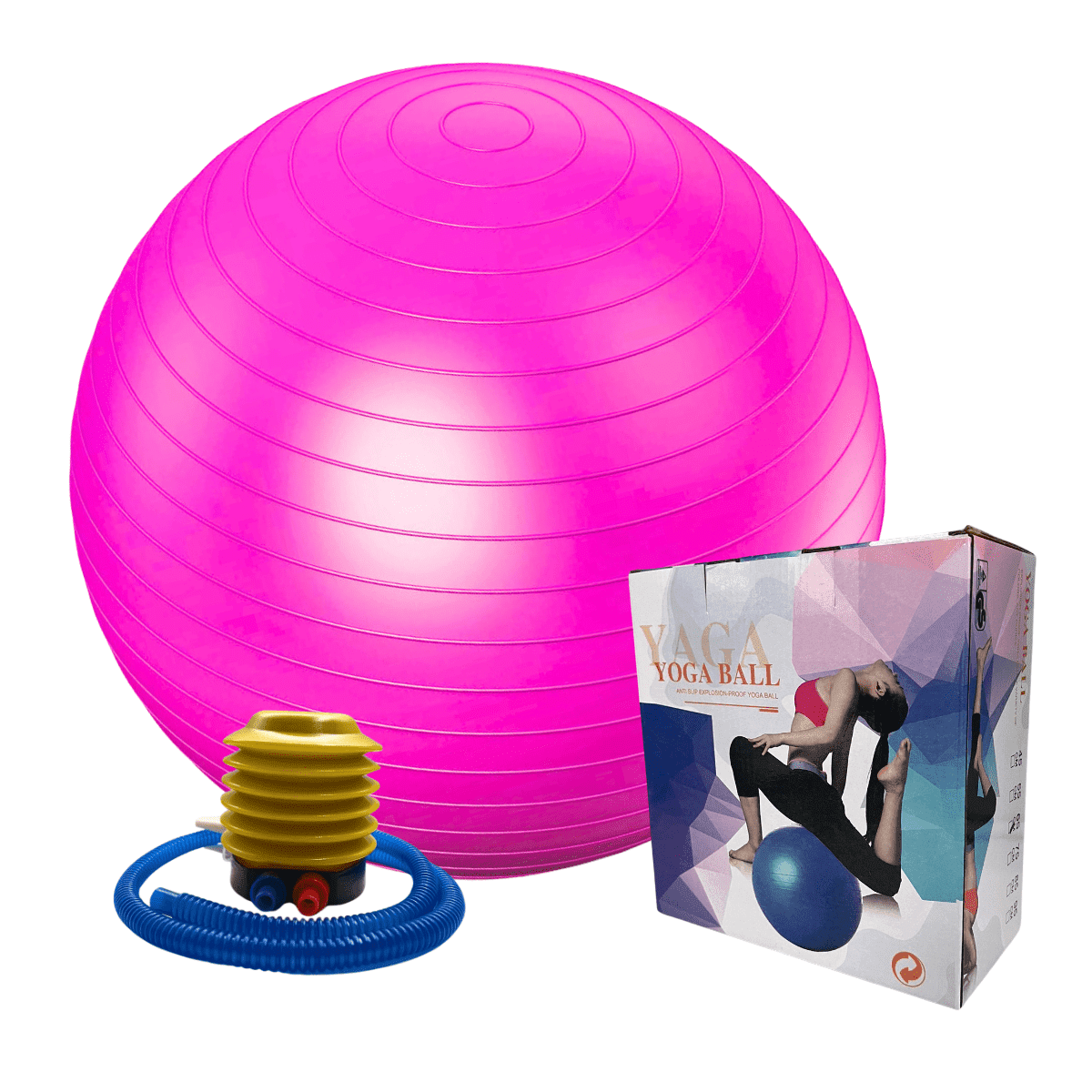 Linea Sport - Pelota De Pilates Lisa 75 Cm Con Inflador Para Ejercicio Funcional