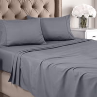 Juego De Sábanas Utopia Bedding Queen De Microfibra Cepillada, Color Gris